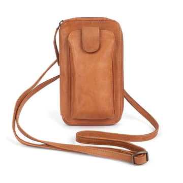 Leather Bag - Taint Mobile + Crossbody Bag | Camel