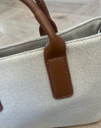 Textured Fabric Handbag - Tan