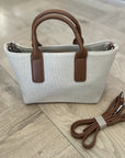 Textured Fabric Handbag - Tan