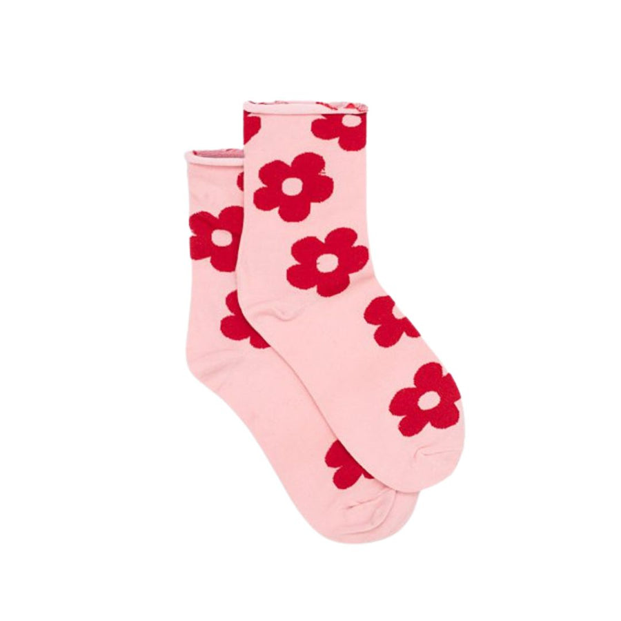 Socks - Red Daisies