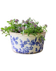 French Country Blue Floral Pot - Small