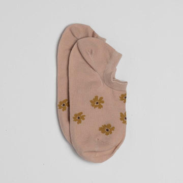 Stella + Gemma No Show Socks - Mustard Flower | Pink