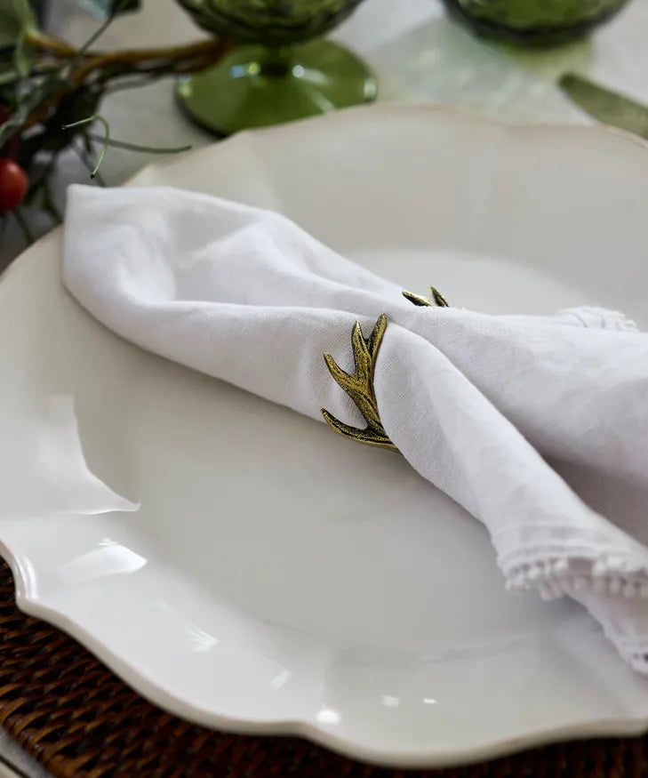 Christmas Decoration - Antler Napkin Ring | Silver