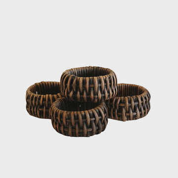 Napkin Rings - Walnut Rattan (Set of 4)