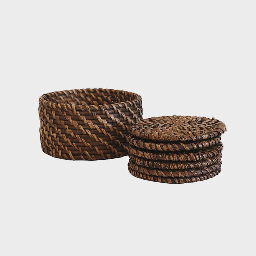 Rattan Coaster Set