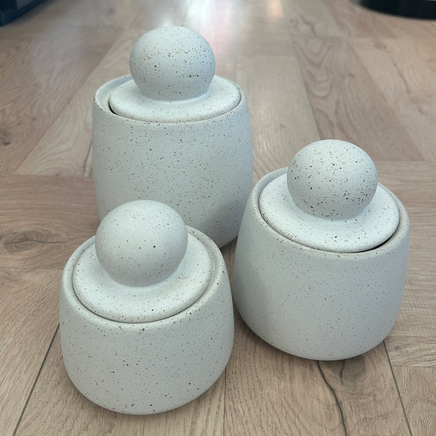 Ball Canisters - Sandy White