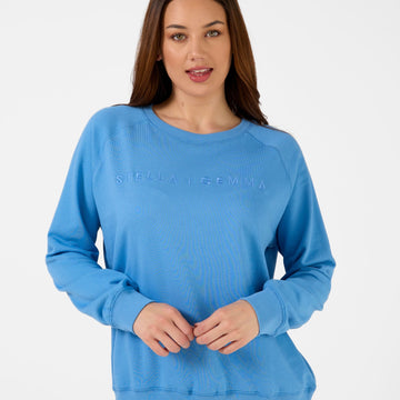 Classic Sweater logo Sky by Stella + Gemma 