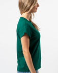 Stella + Gemma Cuff Sleeve Tee - Pine with Logo