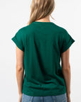 Stella + Gemma Cuff Sleeve Tee - Pine with Logo