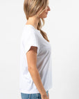 S+G T Shirt cuff sleeve White embroidered