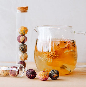 Blooming Tea Balls in Glass Tube by Better Tea Co