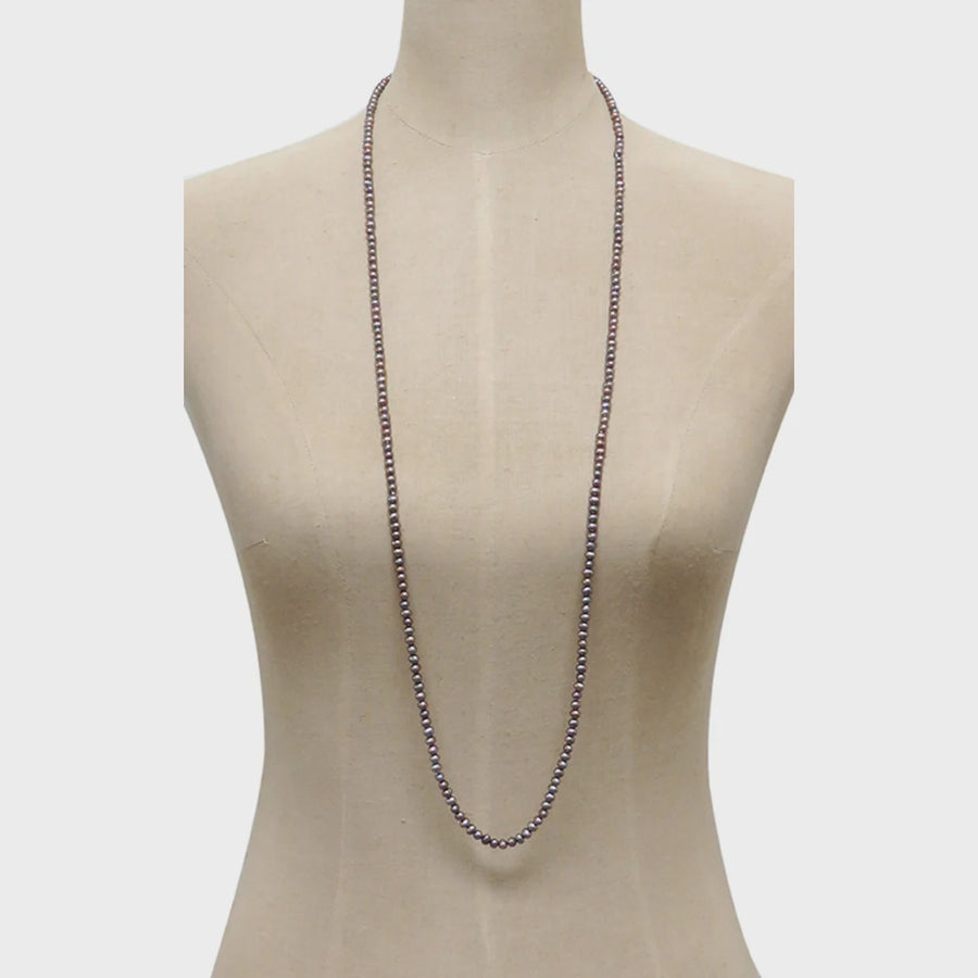 Cinnamon Petite Pearl Necklace - Long