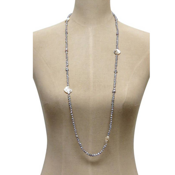 Petite Baroque Pearl Necklace  with Shell | Long