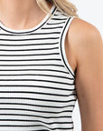 S+G Rachel Tank - White + Black Stripe