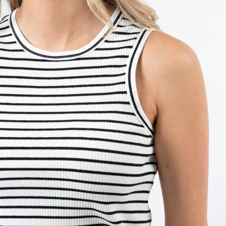 S+G Rachel Tank - White + Black Stripe