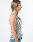 S+G Rachel Tank - White + Black Stripe