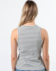 S+G Rachel Tank - White + Black Stripe