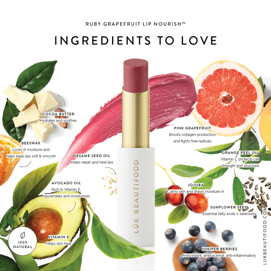 Luk Beautifood Lip Nourish - Ruby Grapefruit