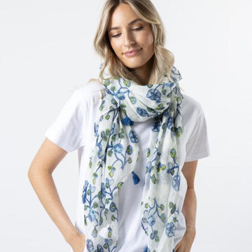 S + G Scarf - Tassel | Santorini Blues