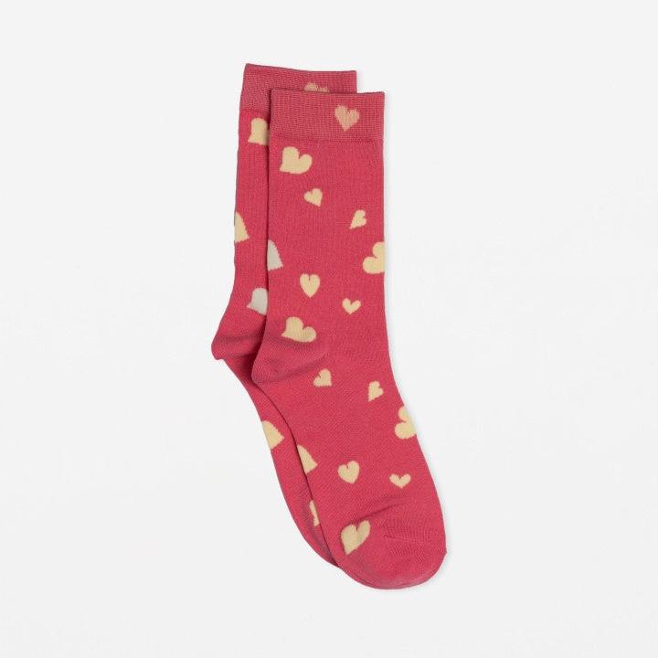 Stella and Gemma Socks - Pink with Hearts