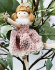 Christmas - Hanging Angel holding Snowflake (Pink)