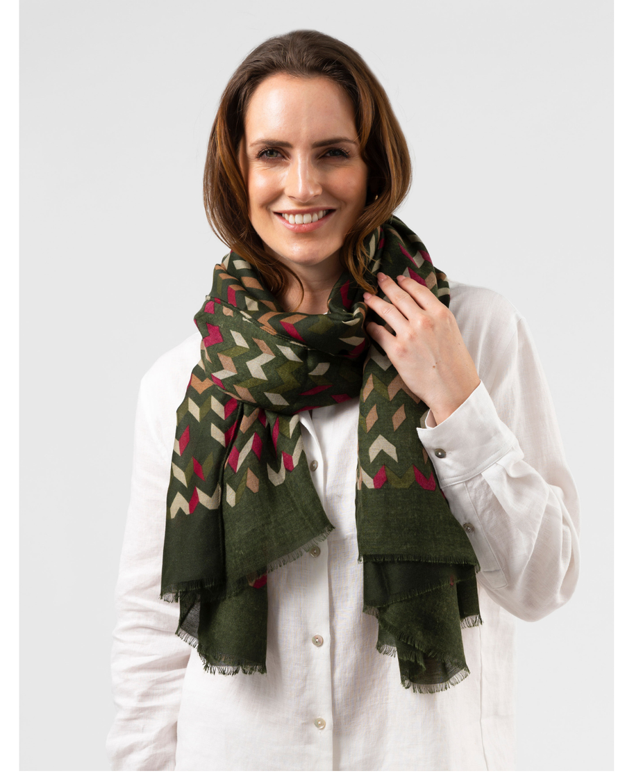 Zig Zag Scarf Green