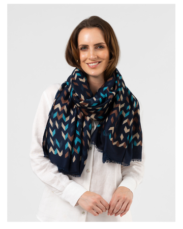 Zig Zag Scarf Ocean Blue