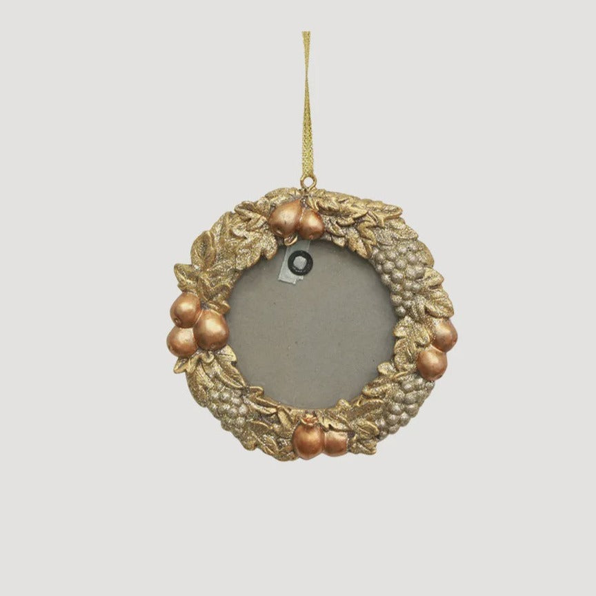 Silver Leaf Round Frame Hanging Decoration