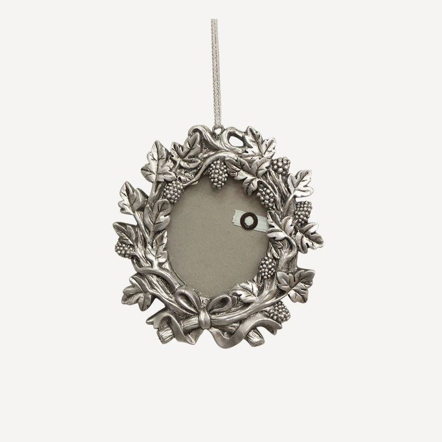 Christmas Decoration - Silver Leaf Oval Frame