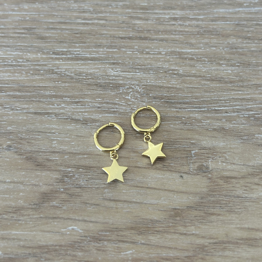 Huggie Earrings - Sterling Silver | Gold Plated Star