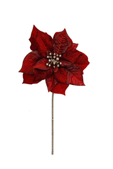 Christmas - Poinsettia Red Pick 25cm